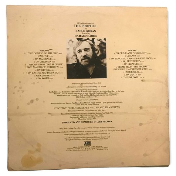 Kahlil Gibran’s Prophet Feat Richard Harris • Promo DJ Copy Vinyl Record SD18120 - Picture 6 of 7
